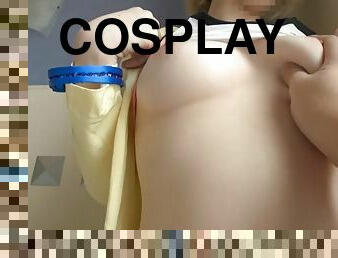 Lovely cosplay chick sucks firm cock and gets fucked well