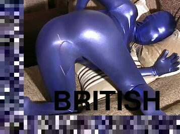 Big Breasted Natalie Strips in Blue Zentai - big fun bags