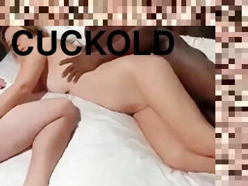 Cuckolds wifes first time with a big black cock - Interracial