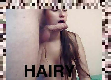 Nice Babe Sucks Hairy Dick Of Her Boyfriend On Webcam