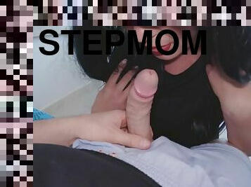 He took out his dick and started to masturbate on the stepmoms ass while the stepmom was doing yoga. I got a blowjob