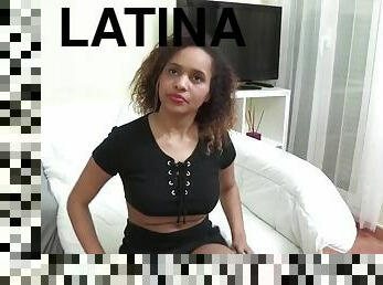 latino, bonita, cabalgando