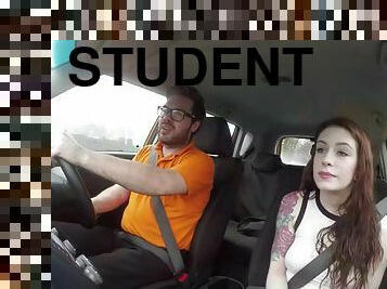 Driving student redhead babe public fucked outdoors