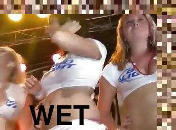 Yes-girls participate in a wet t-shirt contest