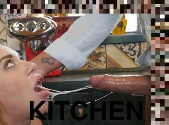 Redhead Monika Wild Kitchen Sex with cumshot
