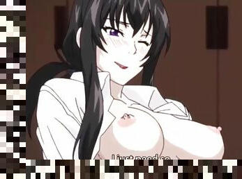 Large-Bosomed Anime Housewife Fucks A Schoolboy Gamer