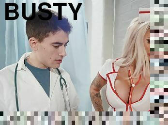 Dr. Jordi fucks busty blonde nurse Brooklyn Blue