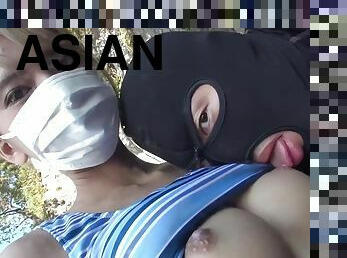 Masked asian fucked hard Creampie