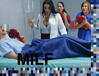 MILF doctor and scrubs didn't see such huge penis before!