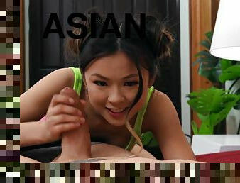 Petite Asian Lulu Chu fucks roommate Alex