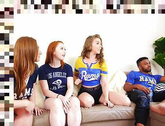 Lena Paul, Arietta Adams, Skylar Snow interracial foursome - redheads vs BBC