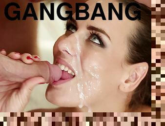 Amazing Mea Melone Bukkake gangbang fabulous porn clip