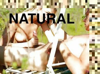 Fucking Devine - Olivia Devine beautiful blonde with big naturals in outdoor hardcore