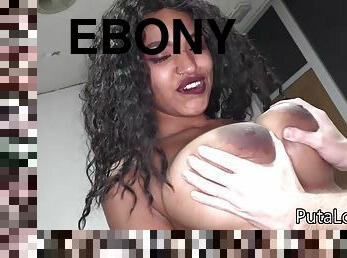 Ebony Latina Tina Fire in intense homemade hardcore with cumshot - big black tits