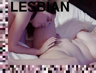 Jay Taylor and Her GirlFriend's New Tits - brunette lesbians make erotic love