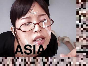 asiatisk, cumshot, tenåring, gangbang, gruppesex, facial, cum, bukkake, søt