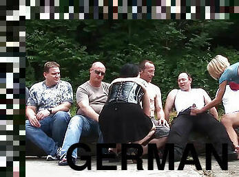 orgía, fiesta, polla-enorme, adolescente, alemán, gangbang, sexo-en-grupo, bukkake