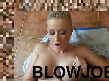 Blowjob And Titjob In The Shower - MAKE LOVE HARD FUCK
