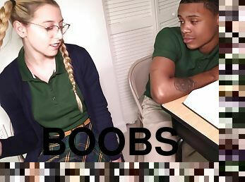 A Babe Is Dicked Down During Detention  - Interracial Sex