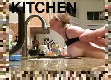 Sex in the kitchen with a milf with big natural tits i meet her at fuked. xyz