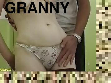 Young man pleases granny by drilling her pussy
