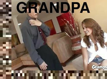 Slutty teen babe fucks grandpa