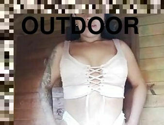 C4 Kianna Bonet showing her tits outdoors