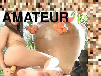 Amateur - big tits brunette outdoor dble insertion squash
