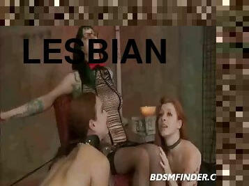 Bella vendetta dominates two lesbian redhead