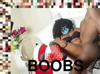 Kenyan girl with big boobs caught rough by big cock