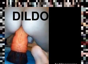 Bad dragon organge dildo squat fuck