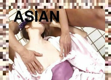 asiatisk, hårete, gangbang, trekant