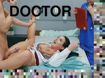 Shocked scrubs watch how Markus Dupree plows Angela White