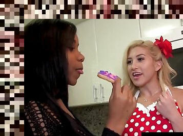 Young black jenna foxx tastes cristi ann's hot goodies!