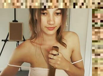 Jessica Sinn - Beautiful Teen Brunette Masturbates