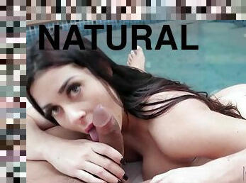 Luiza Marcato - Big natural tits in pov outdoor blowjob