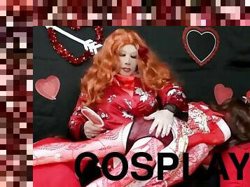 Sissy valentines day cosplay with 3 blow up dolls part 2