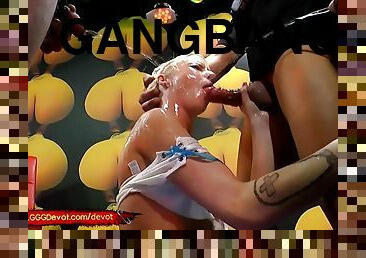 Piss And Cum For Sexy Lucie - Gangbang