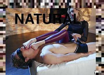 In Control 1 - sub guy foot worshipping dominant blonde Chloe Cherry