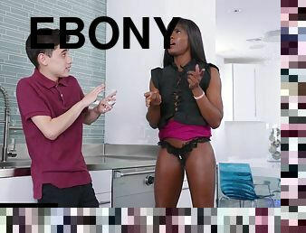 Ana Foxxx ebony MILF and pale-skinned teen boy