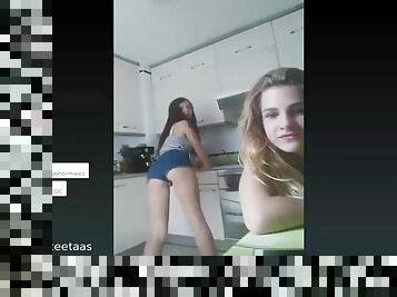 Coquettish Spanish Girls Twerking In Shorts