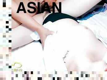 asiatisk, store-pupper, doggy, orgasme, student, lærer, amatør, blowjob, cumshot, stor-pikk