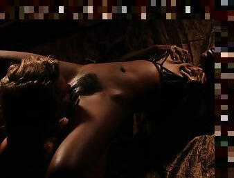 Ebony slender model impassioned porn scene