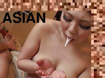 Horny asian milf giving head.mp4