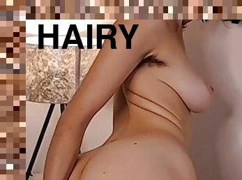 Horny Regina toys her hairy pussy to orgasm