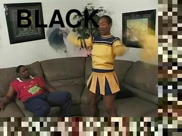 Dick sucked by a cute black cheerleader