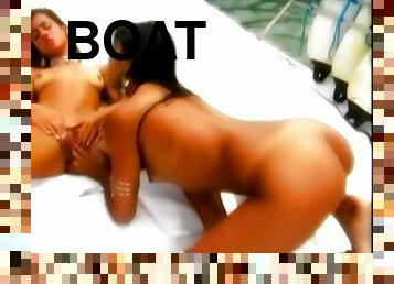 Hot girls on a boat like the taste of pussy