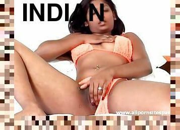 Indian girl with small tits sucks dick and bends over