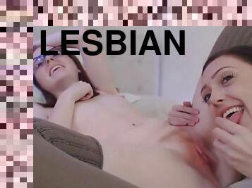 Cute lesbian babes feel ecstatic with pussy licking