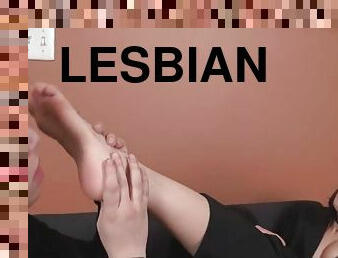 Beautiful lesbians foot worship
